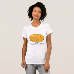 Camiseta O gato do gengibre deixou a mentira dos gatos do