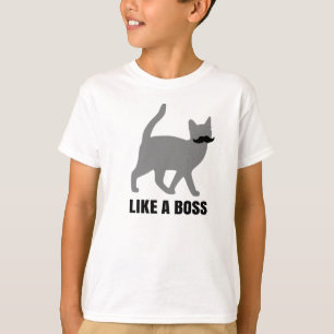 Camiseta O gato do hipster gosta de um chefe