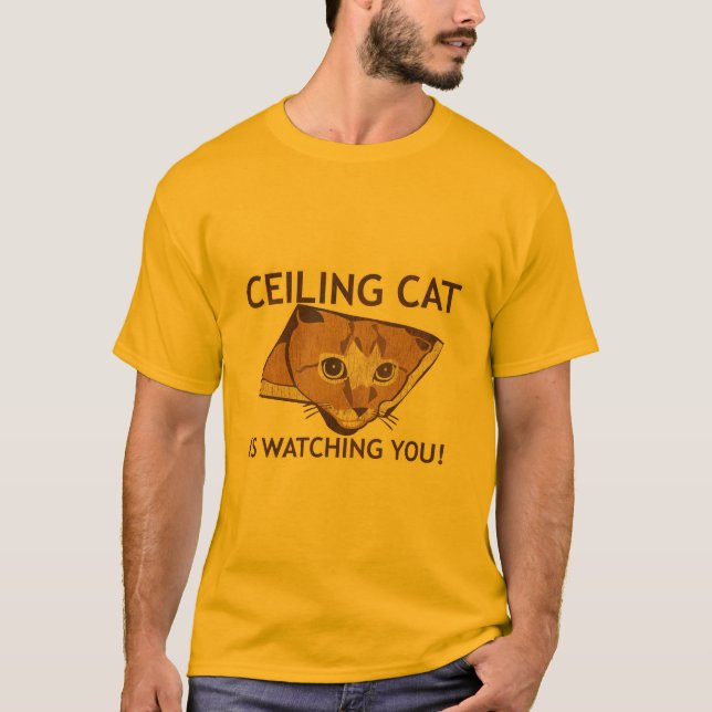 Camiseta O gato do teto está olhando-o! (Frente)