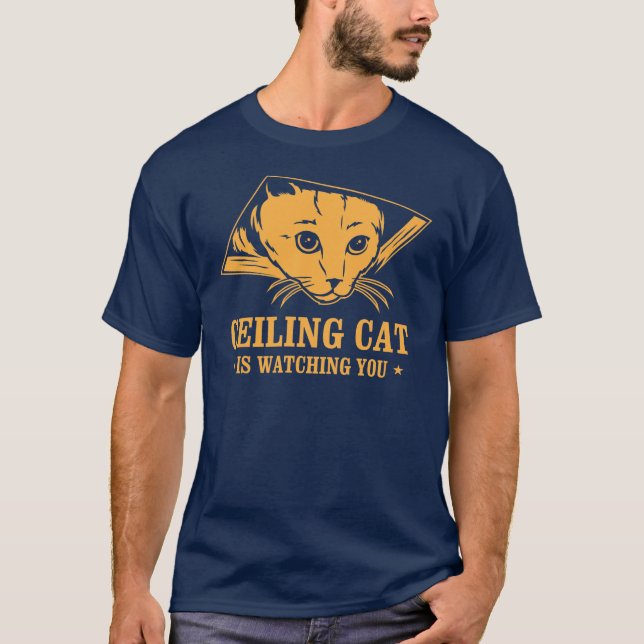 Camiseta O gato do teto está olhando-o (Frente)