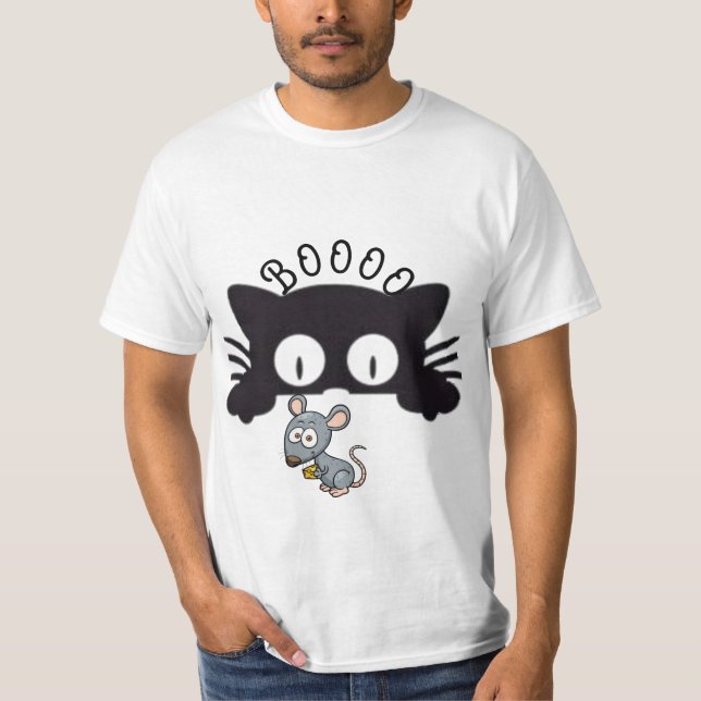 Camiseta O gato e o rato e sua longa história (Frente)