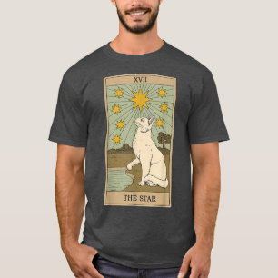 Camiseta O Gato Gótico Sereia da Placa de Tarot Star