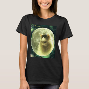 Camiseta O Gato Gráfico da Lua Gato Para Mulheres Mãe