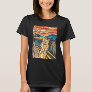Camiseta O Gato Gritar Parody Funny Cat Parody Art Paintin