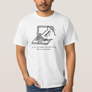 Camiseta O gato irritado exige a atenção - Tshirt engraçado
