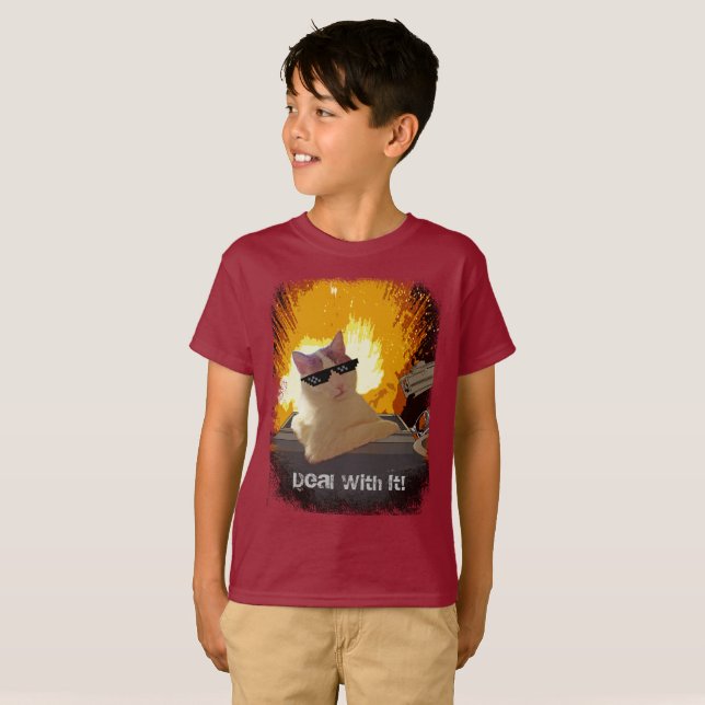 Camiseta O gato legal trata ele (Frente Completa)