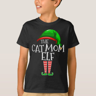 Camiseta O Gato Mãe Elf Correspondendo A Família De Natal P