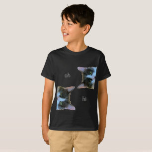 Camiseta O gato me diz olá e ok, tchau