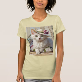 Camiseta O gato na praia.
