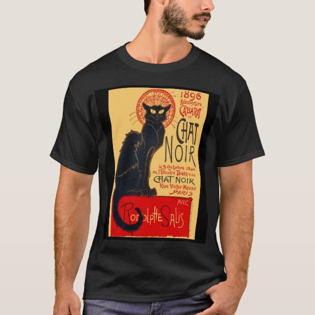 Camiseta O Gato Negro, Le Chat Noir, Arte (Frente)
