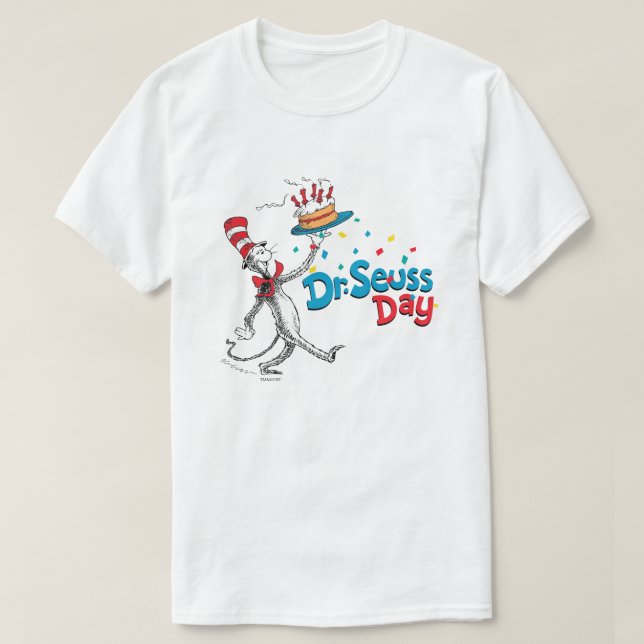 Camiseta O Gato no Chapéu| Dia do Dr. Seuss (Frente do Design)