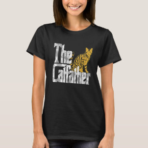 Camiseta O Gato Pai Gato Bengal Pai Máfia Bigodes Mal