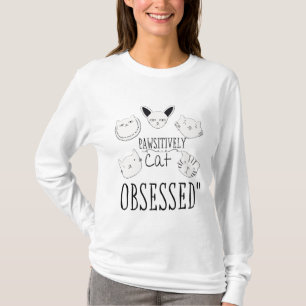 Camiseta O "Gato Pawsitivamente Obcecado"
