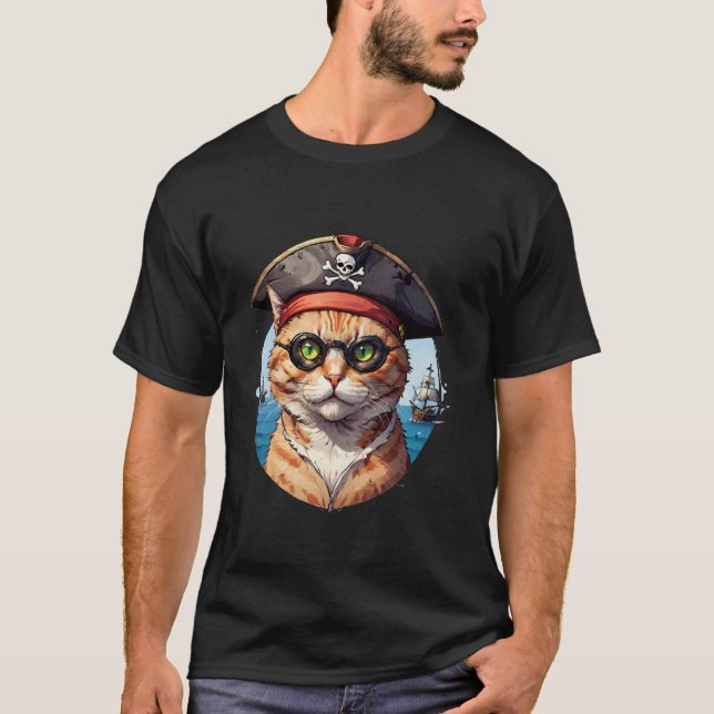 Camiseta O Gato Pirata (Frente)