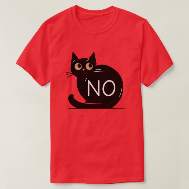 Camiseta O gato preto diz não (Frente do Design)