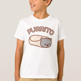 Camiseta O Gato PURRITO Burrito T-SHIRT do miúdo