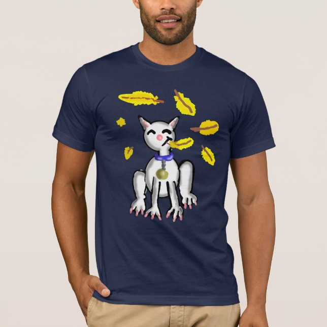 Camiseta O gato que comeu o t-shirt amarelo (Frente)