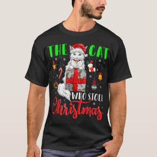 Camiseta O Gato Que Roubou Papais noeis De Natal Engraçados