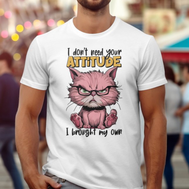 Camiseta O Gato Rosa Com Atitude (Criador carregado)