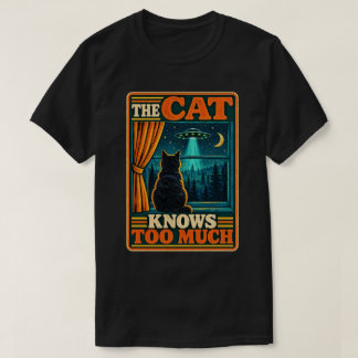 Camiseta O gato sabe muito humor de ficção científica vinta