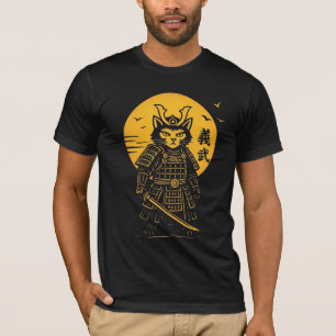 Camiseta O gato samurai sem rosto - guerreiro do meow meow