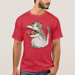 Camiseta o gato toca violino