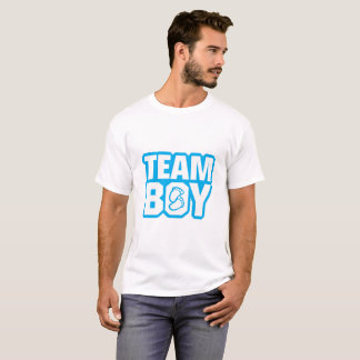 Camiseta O género do chá de fraldas do menino da equipe