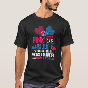 Camiseta O Gênero Revela Cor-De-Rosa Ou Azul O Seu Grande