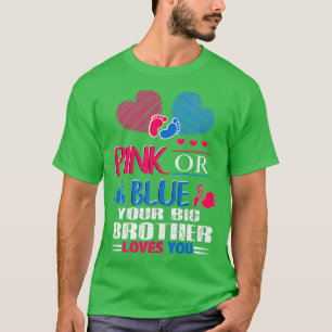 Camiseta O Gênero Revela Cor-De-Rosa Ou Azul O Seu Grande I