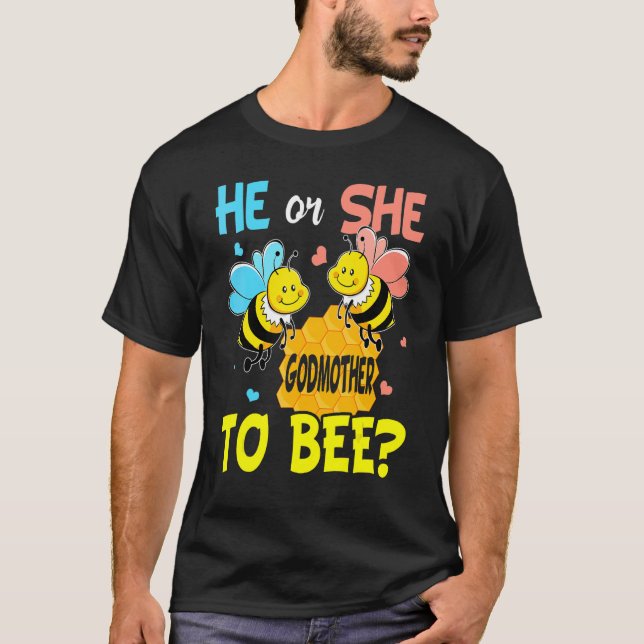 Camiseta O Gênero Revela Ele Ou Ela A Madrinha Para Ser Beb (Frente)