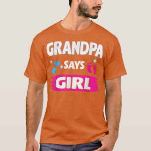 Camiseta O gênero revela que o vovô diz que a rapariga que 