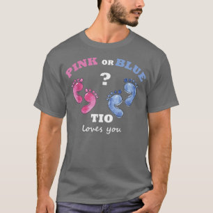 Camiseta O gênero revela tio, rosa ou azul, tio o ama