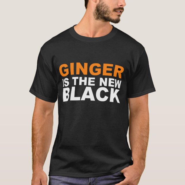 Camiseta O gengibre é o t-shirt preto novo (Frente)