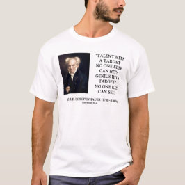 Camiseta O gênio do talento de Schopenhauer bate alvos que