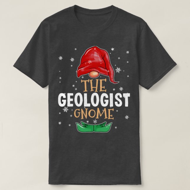 Camiseta O geólogo Gnome Family Matando o Natal (Frente do Design)