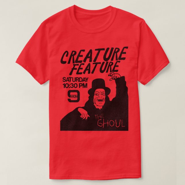 Camiseta O Ghoul Host of Creature Feature WGN Chicago (Frente do Design)