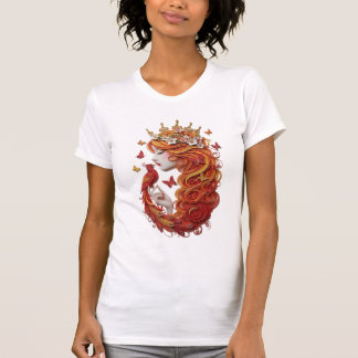 Camiseta O "Gilded Phoenix & Bloom" Premium 3D Paper Quil
