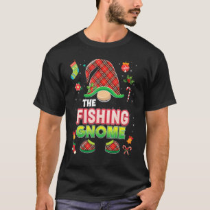 Camiseta O Gnome de Pesca Buffalo Plaid Natal Correspondent