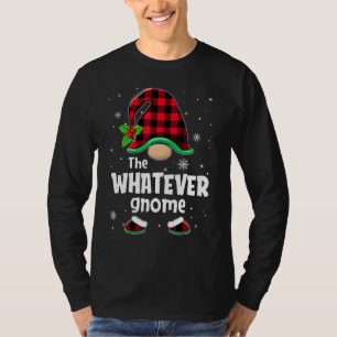 Camiseta O Gnome Whatever Buffalo Plaid Natal Matchin