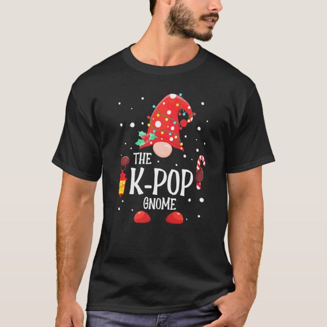 Camiseta O Gnomo de Natal da Família de Combinação do KPop  (Frente)