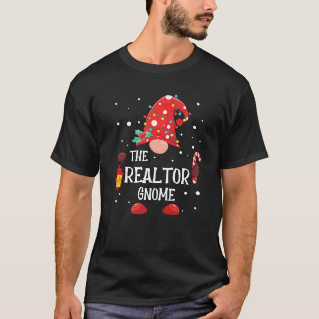 Camiseta O Gnomo de Natal da Família do Realtor Gnomo (Frente)