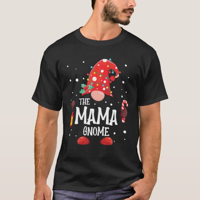 Camiseta O Gnomo de Natal da Família Mama Gnomo (Frente)