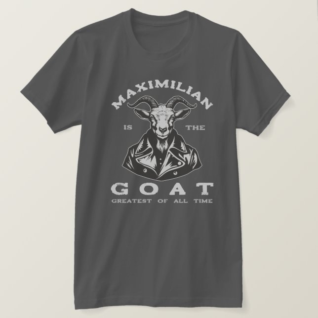Camiseta O GOAT (Maior De Todos Os Tempos) com o Seu Nome (Frente do Design)