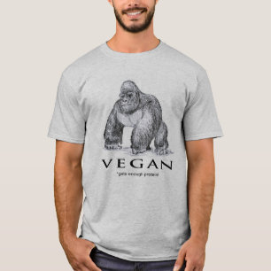 Camiseta O gorila do Vegan obtem bastante proteína
