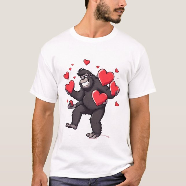 Camiseta O Gorila Doador de Corações (Frente)