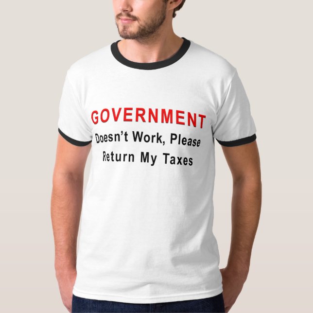 Camiseta O governo não trabalha (Frente)
