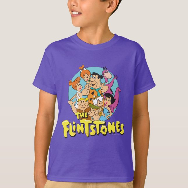 Camiseta O Gráfico da Família Flintstones e Rubbles (Frente)