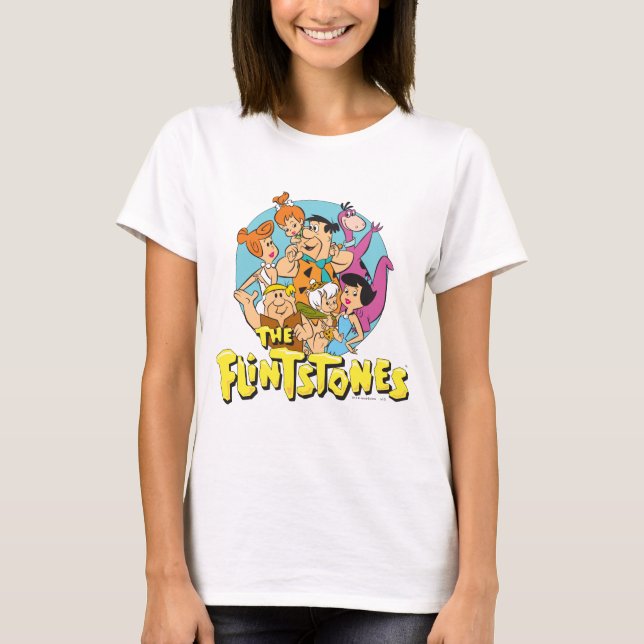 Camiseta O Gráfico da Família Flintstones e Rubbles (Frente)