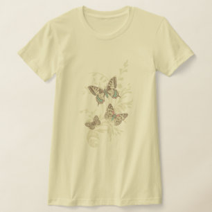 Camiseta O gráfico de três borboletas cobriu o t-shirt