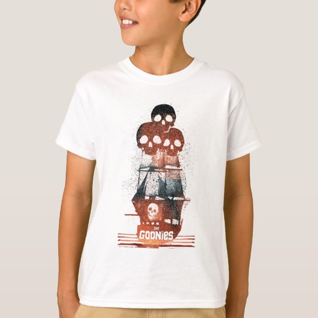 Camiseta O Gráfico Silhuette do Navio Pirata dos Goonies (Frente)